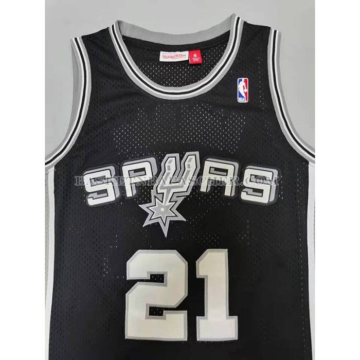 Maillot San Antonio Spurs Tim Duncan NO 21 Mitchell & Ness 1998-99 Noir2